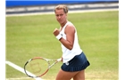 BIRMINGHAM, ENGLAND - JUNE 14: Barbora Zahlavova Strycova of Czech Republic celebrates during her match against Casey Dellacqua of Australia on day six of the Aegon Classic at Edgbaston Priory Club on June 13, 2014 in Birmingham, England. (Photo by Tom Dulat/Getty Images)